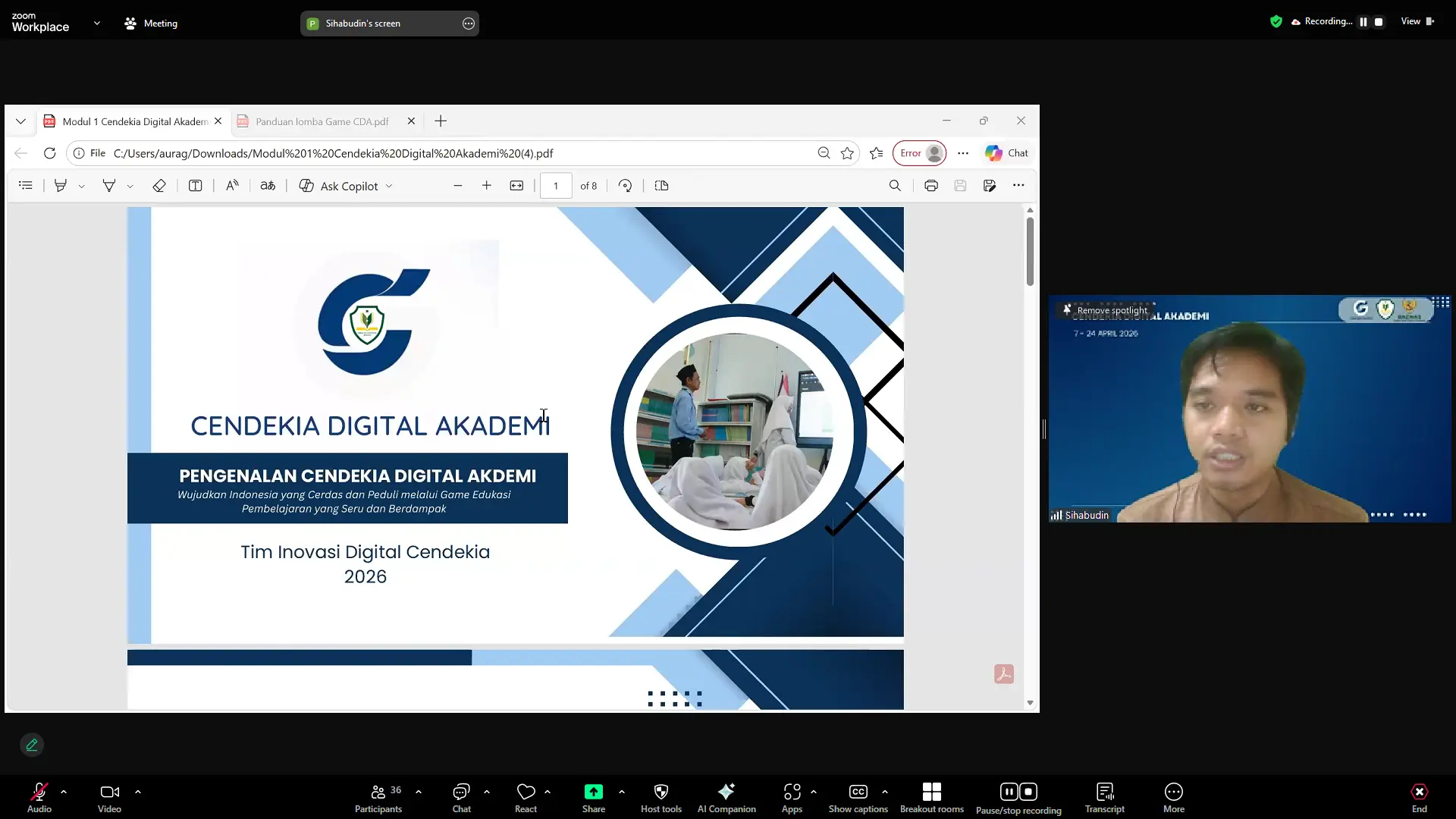 Sesi Pembukaan dan Workshop